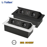 Prise de table encastrable, 2 prises avec 2 ports USB - YOLLEN