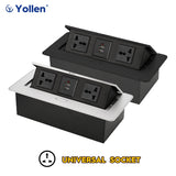 Prise de table encastrable, 2 prises avec 2 ports USB - YOLLEN