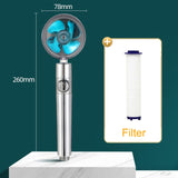 Pommeau de douche économie d'eau haute pression avec ventilateur ABS