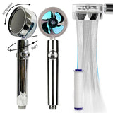 Pommeau de douche économie d'eau haute pression avec ventilateur ABS